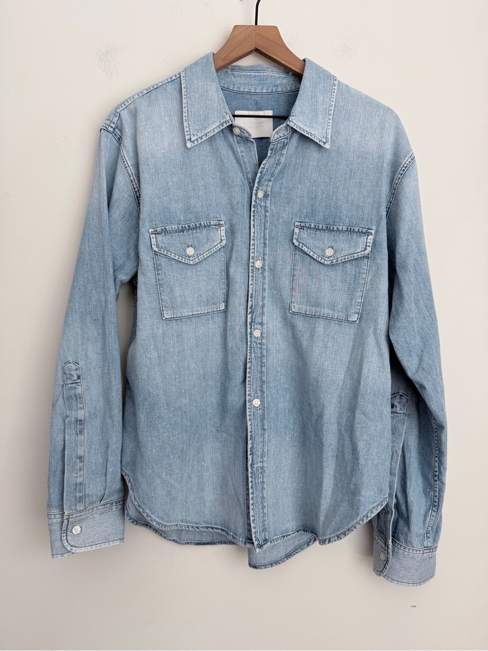 Citizens of Humanity light blue Denim Button up Shirt BABY SHAY Large